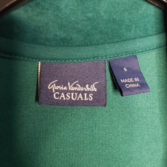 Gloria Vanderbilt Light Jacket Women's S Green Velvet Full Zip Y2K Vintage NWOT - Picture 12 of 13